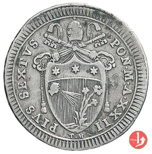 doppio giulio del IV tipo (stemma semplice) 1796 (Roma)