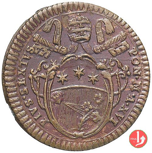 mezzo baiocco del 1° tipo (stemma ovale) 1790-1791 (Roma)