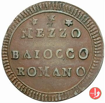 mezzo baiocco del 2° tipo (stemma a targa) 1797 (Roma)