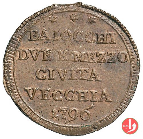 sampietrino da 2 1/2 baiocchi 1796 (Civitavecchia)