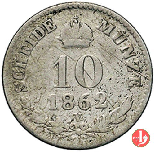 10 Kreuzer o 10 Carantani 1862 (Venezia)