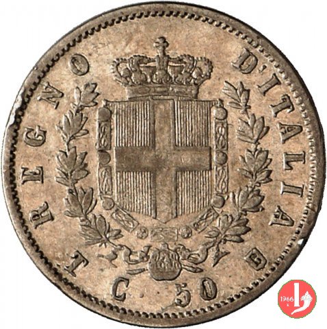 50 centesimi stemma 1861 (Torino)