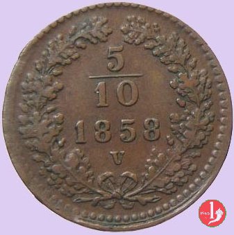 5/10 di Kreuzer o 1 Carantano 1858 (Venezia)