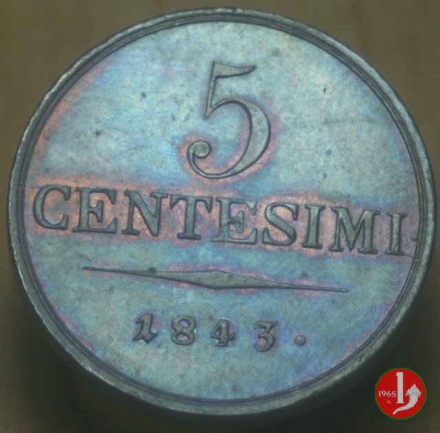 5 centesimi 1843 (Milano)