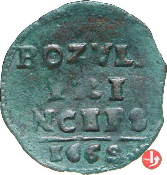 Quattrino (tipo Bologna) 1665 (Bozzolo)