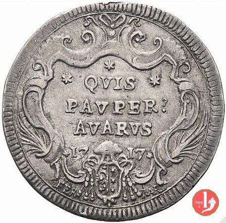 Testone QVIS PAVPER? AVARVS 1717 (Ferrara)