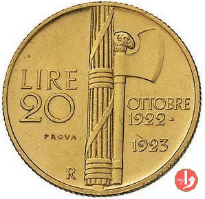 prova 20 lire fascetto 1923 (Roma)