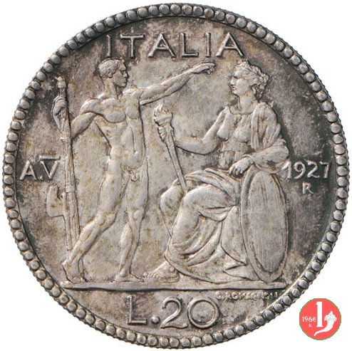 prova 20 lire littore 1927 (Roma)