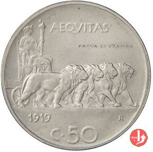 prova 50 centesimi leoni 1918 (Roma)