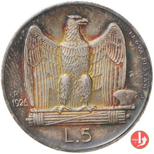 prova 5 lire aquilotto 1926 (Roma)