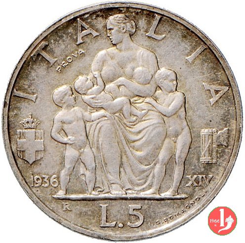 prova 5 lire famiglia 1936 (Roma)