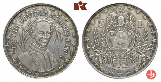 25-Medaglia o Gettone da 5 Lire 1878 (Bruxelles)