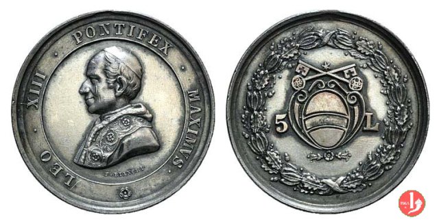 Medaglia o Gettone da 5 Lire 1878