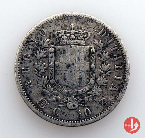 50 centesimi stemma 1862 (Torino)