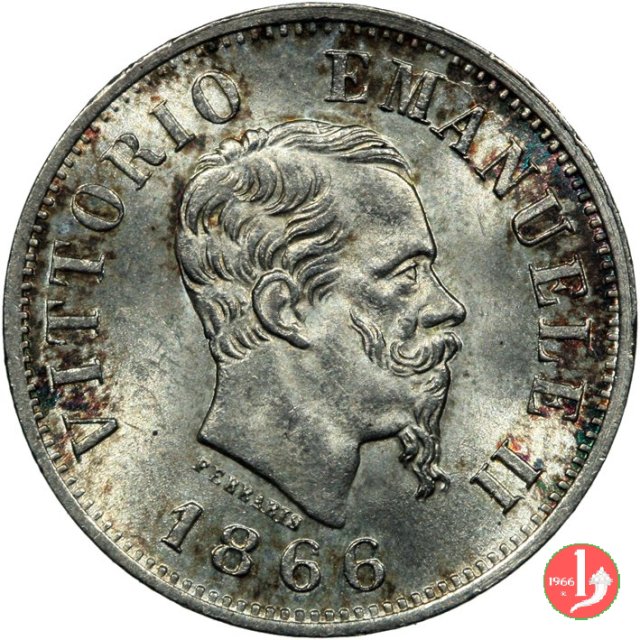 50 centesimi valore 1866 (Milano)