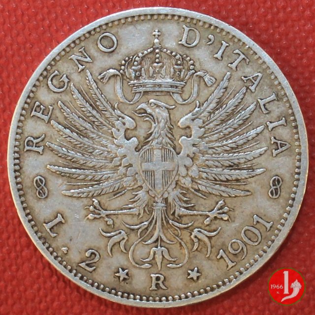 2 lire aquila sabauda 1901 (Roma)