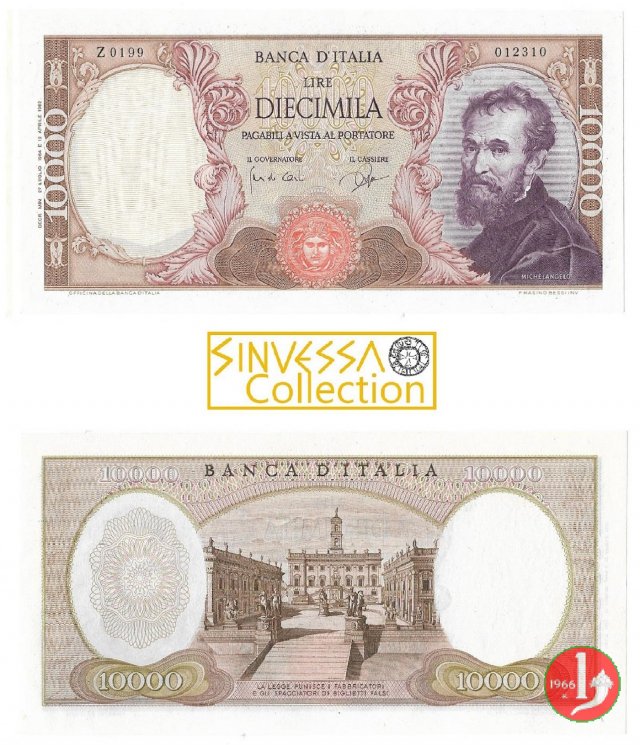 10.000 lire Michelangelo Buonarroti 1964