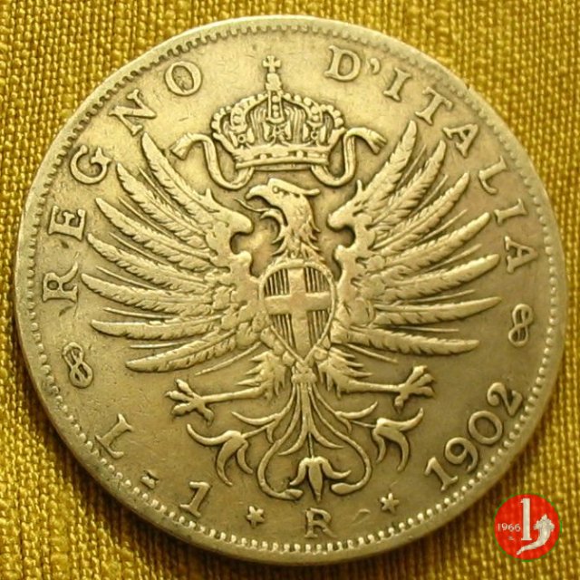 1 lira aquila sabauda 1902 (Roma)