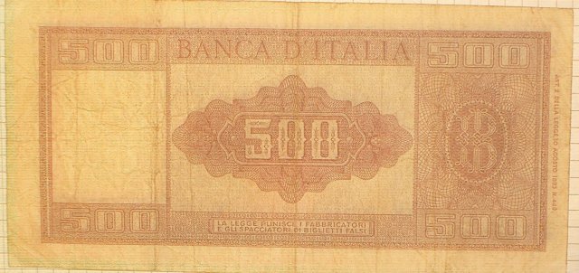 500 lire Italia ornata di spighe 1948