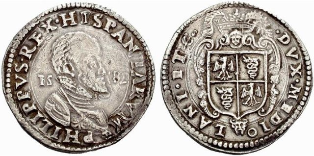 Scudo d'argento (o ducatone) 1582 (Milano)