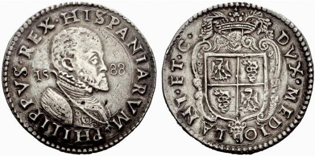 Scudo d'argento (o ducatone) 1588 (Milano)