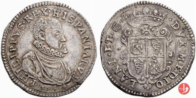 Scudo d'argento (o ducatone) 1594 (Milano)