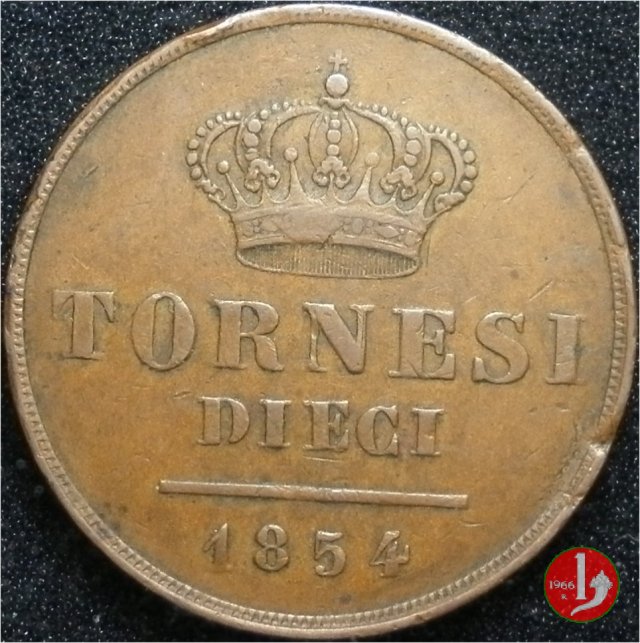 10 Tornesi 1854 (Napoli)