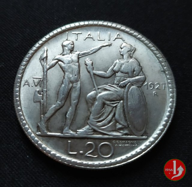 20 lire littore 1927