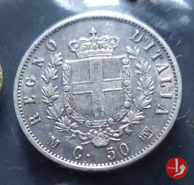 50 centesimi stemma 1863 (Milano)