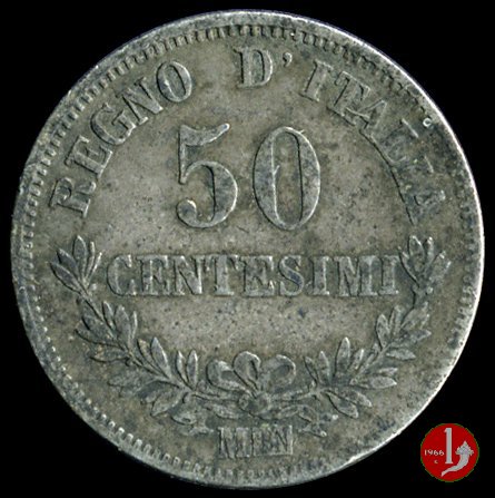 50 centesimi valore 1863 (Milano)