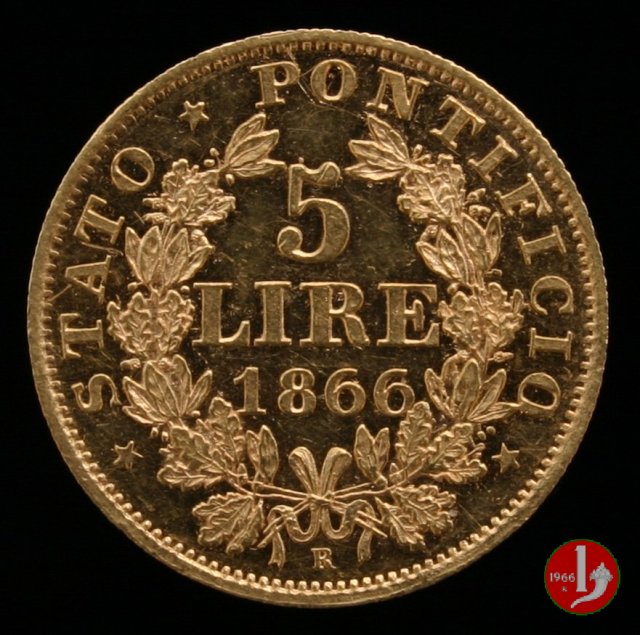 5 lire 1866 (Roma)