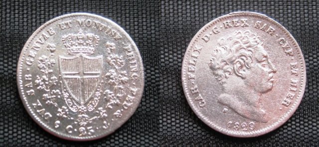 25 centesimi 1829 (Genova)