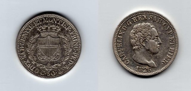 50 centesimi 1826 (Genova)