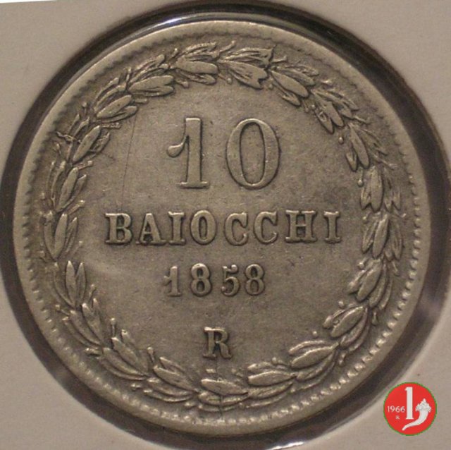 10 baiocchi (Giulio o Paolo) 1858 (Roma)