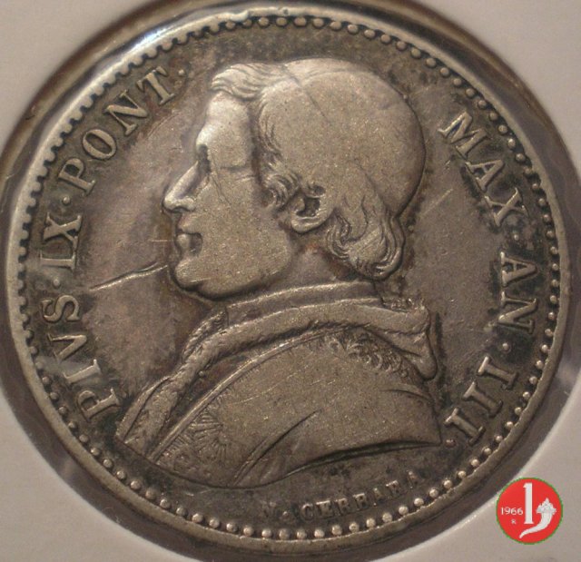 20 baiocchi (Doppio Giulio del 1° tipo) 1848 (Roma)