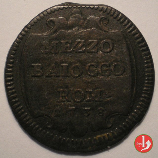 Mezzo baiocco 1738 (Roma)