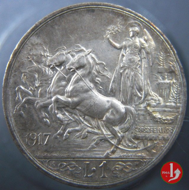 1 lira quadriga briosa 1917 (Roma)