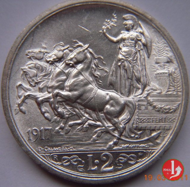 2 lire quadriga briosa 1917 (Roma)