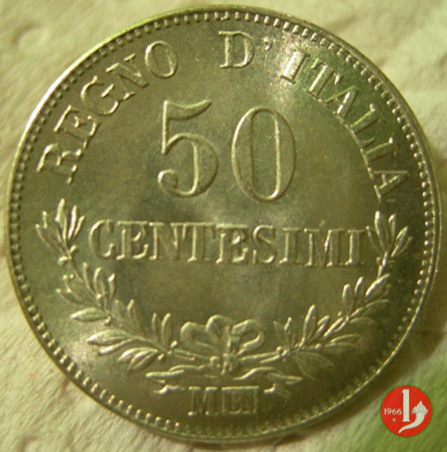 50 centesimi valore 1863 (Milano)