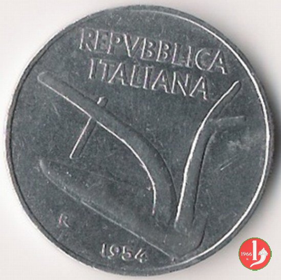 10 lire spighe 1954 (Roma)