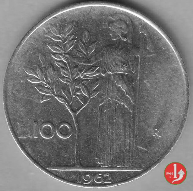 100 lire Minerva 1962 (Roma)