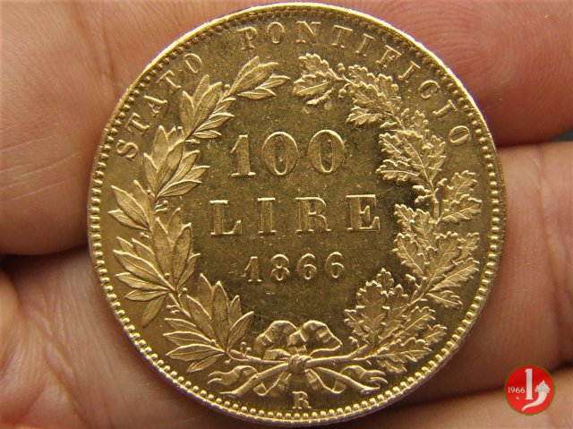 100 lire o piotta 1866 (Roma)