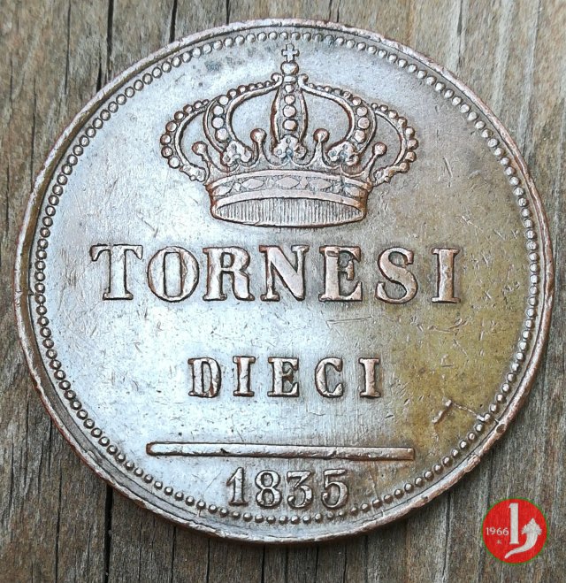 10 Tornesi 1835 (Napoli)