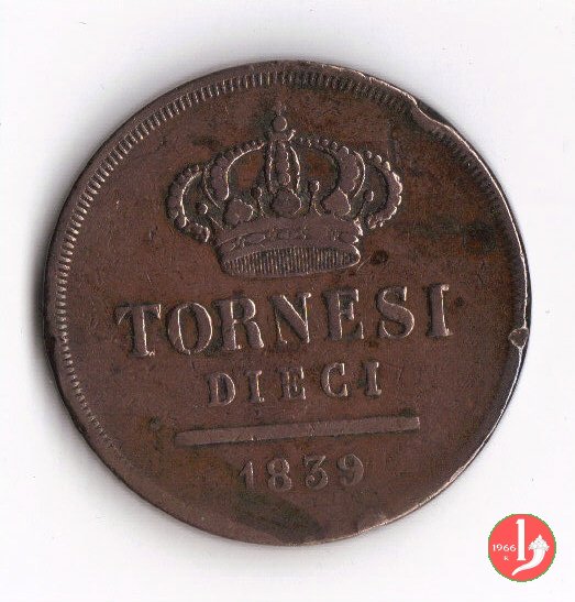 10 Tornesi 1839 (Napoli)