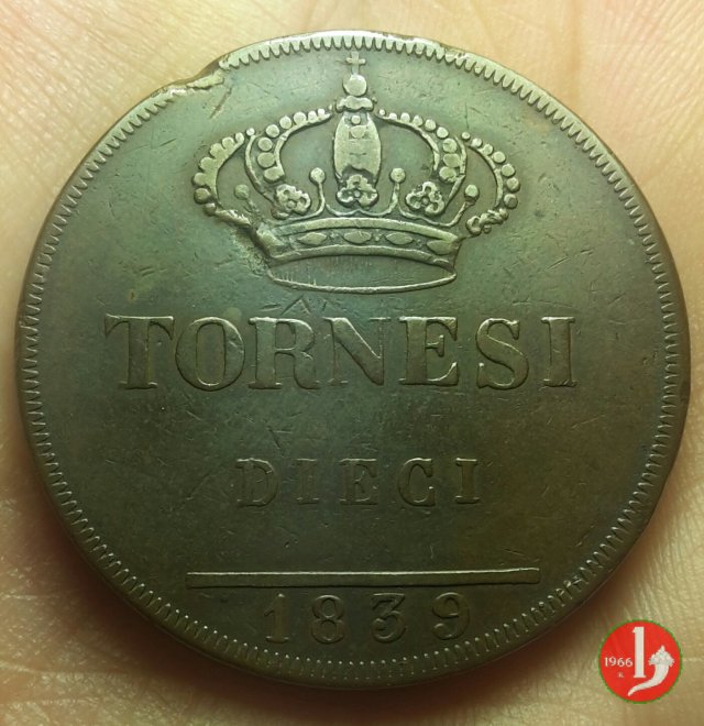 10 Tornesi 1839 (Napoli)