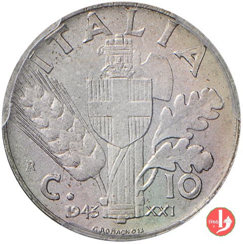 10 centesimi impero acmonital 1943 (Aosta)