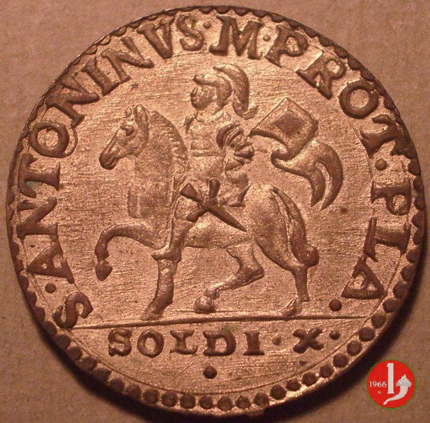 10 soldi o mezza lira di Piacenza 1722-1725 (Piacenza)