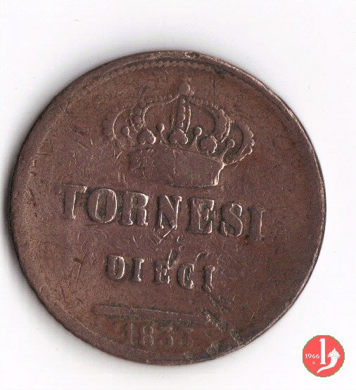 10 Tornesi 1833 (Napoli)