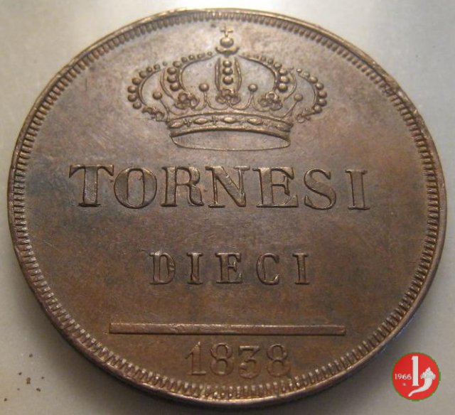 10 Tornesi 1838 (Napoli)