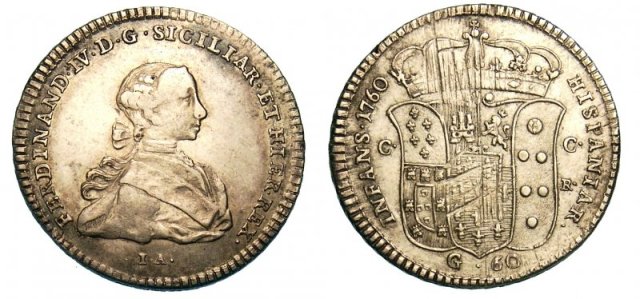 1/2 Piastra 1° tipo 1760 (Napoli)